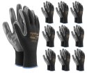 Rękawice robocze / Czarne / OX-NITRICAR_BS - 10 Par (9 - L)