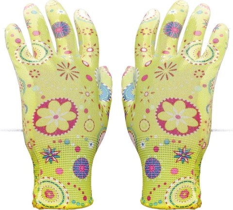 Rękawice ogrodowe / Kolorowe / RGARDEN-PU - 12 Par (6 - XS)